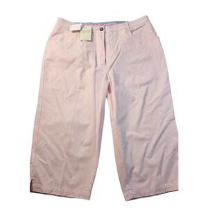 NWT C&B Pants Sz 14 Cropped Pants light pink wide leg 100% cotton career casual